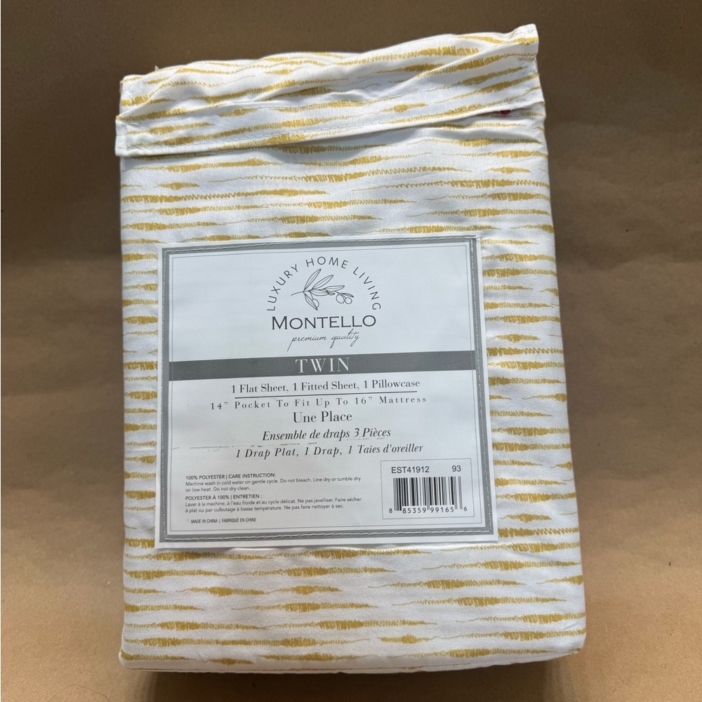 Luxury Home Living Bedding Sheet Set - White and Gold